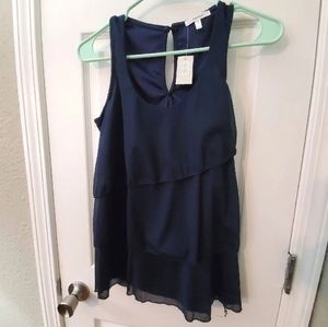 Maurices Small Navy Ruffle Tank Top NEW